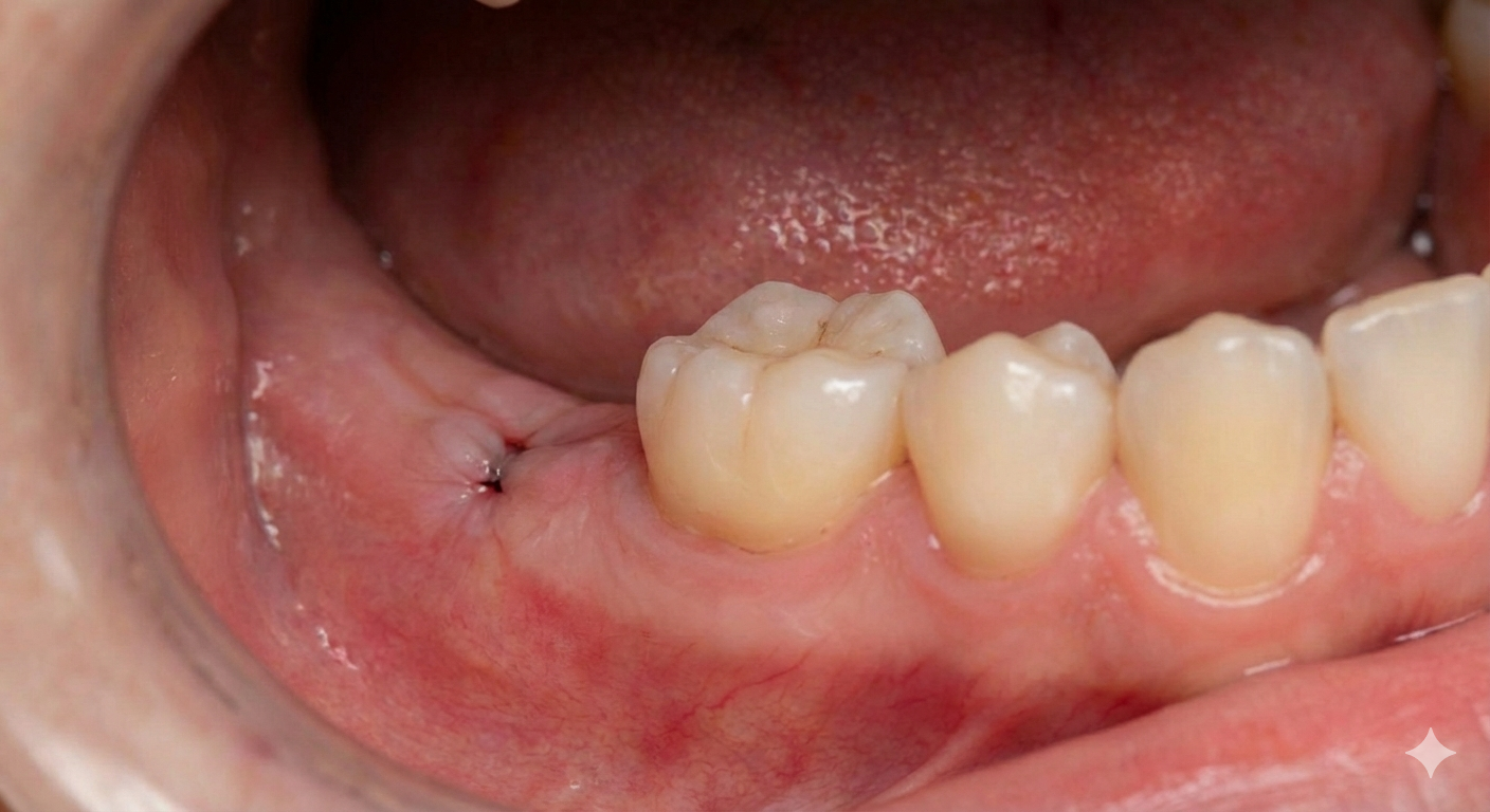 After treatment image showcasing whiter teeth and closed gaps