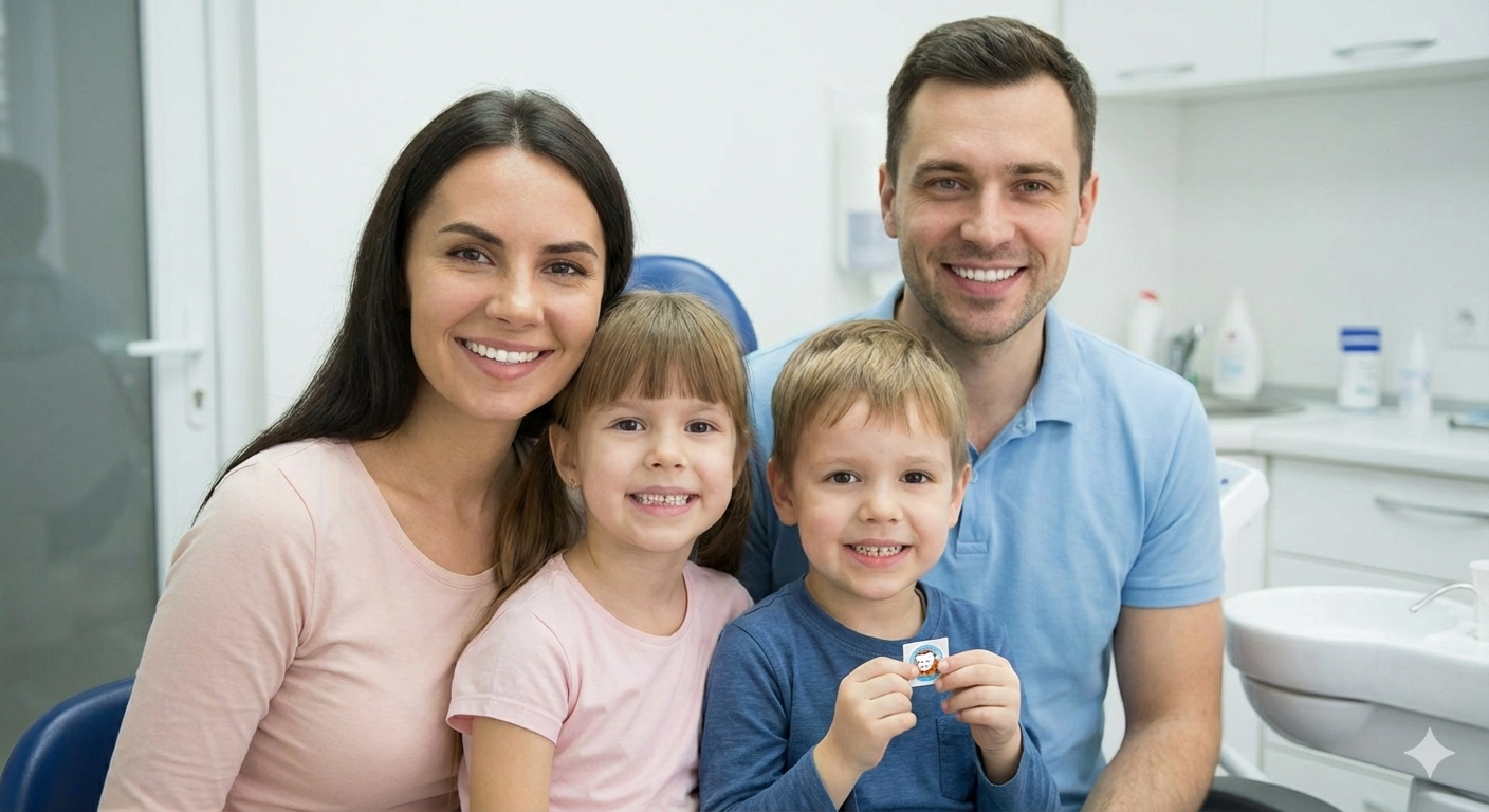 After treatment image showcasing whiter teeth and closed gaps